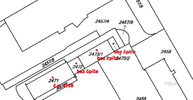 Třinec 40213421 na parcele st. 2473/1 v KÚ Lyžbice, Katastrální mapa