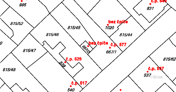 Sezemice 40430421 na parcele st. 667/2 v KÚ Sezemice nad Loučnou, Katastrální mapa