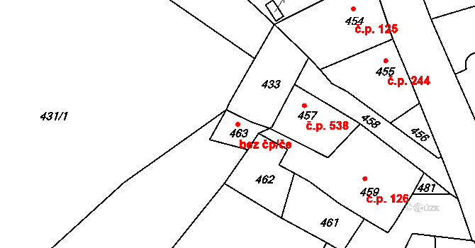 Hrádek nad Nisou 40806421 na parcele st. 463 v KÚ Hrádek nad Nisou, Katastrální mapa