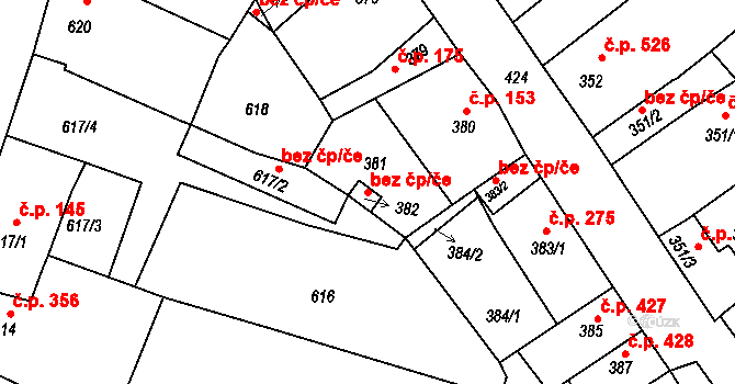 Litoměřice 41095421 na parcele st. 382 v KÚ Litoměřice, Katastrální mapa