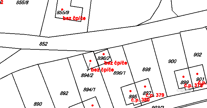 Jablonec nad Nisou 41266421 na parcele st. 896/2 v KÚ Rýnovice, Katastrální mapa
