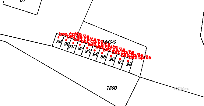 Kožlany 41897421 na parcele st. 95 v KÚ Dřevec, Katastrální mapa