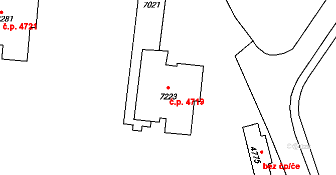 Zlín 4719 na parcele st. 7223 v KÚ Zlín, Katastrální mapa