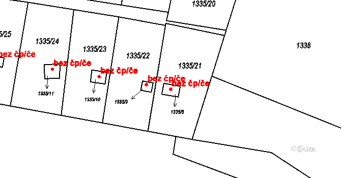 Orlová 43963421 na parcele st. 1335/8 v KÚ Horní Lutyně, Katastrální mapa