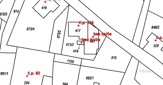 Maršovice 44217421 na parcele st. 419 v KÚ Maršovice u Jablonce nad Nisou, Katastrální mapa