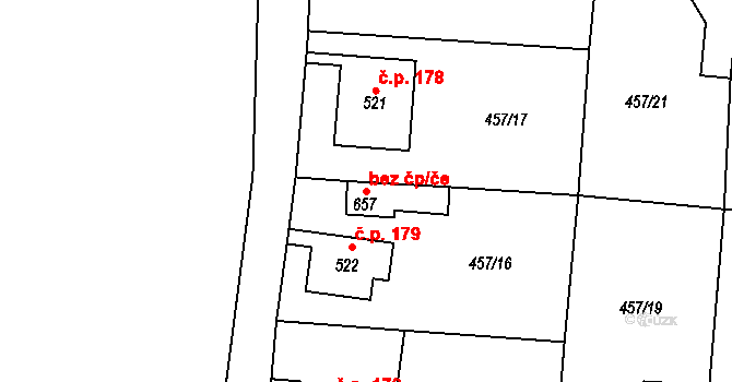 Jílové 47032421 na parcele st. 657 v KÚ Jílové u Děčína, Katastrální mapa
