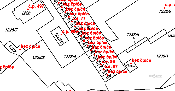 Velká Bystřice 47359421 na parcele st. 1245 v KÚ Velká Bystřice, Katastrální mapa