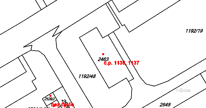 Beroun-Město 1137,1138, Beroun na parcele st. 2463 v KÚ Beroun, Katastrální mapa