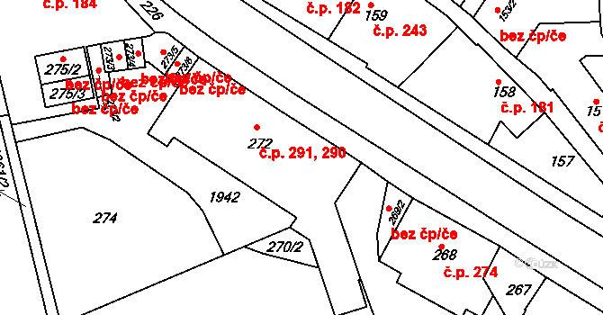 Česká Skalice 290,291 na parcele st. 272 v KÚ Česká Skalice, Katastrální mapa
