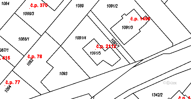 Kouty 2112, Kravaře na parcele st. 1091/5 v KÚ Kravaře ve Slezsku, Katastrální mapa