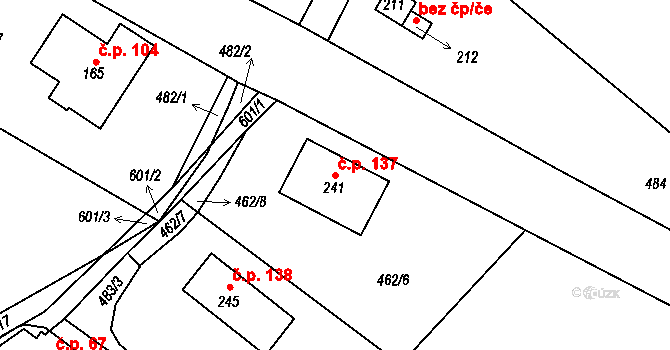 Herlify 137, Havlíčkův Brod na parcele st. 241 v KÚ Termesivy, Katastrální mapa