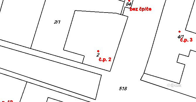 Prokopov 2 na parcele st. 2 v KÚ Prokopov, Katastrální mapa