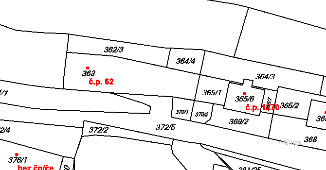 Svatobořice 62, Svatobořice-Mistřín na parcele st. 363 v KÚ Svatobořice, Katastrální mapa