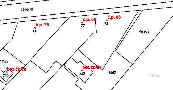 Hořesedly 66 na parcele st. 78 v KÚ Hořesedly, Katastrální mapa