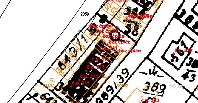 Nasavrky 311 na parcele st. 477/1 v KÚ Nasavrky, Katastrální mapa
