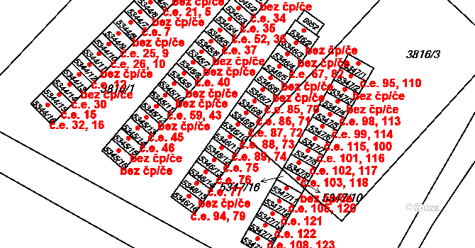 Zlín 73,88 na parcele st. 5346/10 v KÚ Zlín, Katastrální mapa