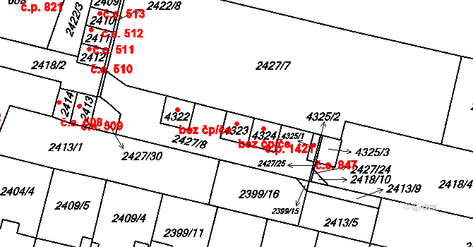 Kyjov 39583422 na parcele st. 4323 v KÚ Kyjov, Katastrální mapa