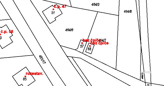 Vřesník 39803422 na parcele st. 57 v KÚ Vřesník u Tetína, Katastrální mapa