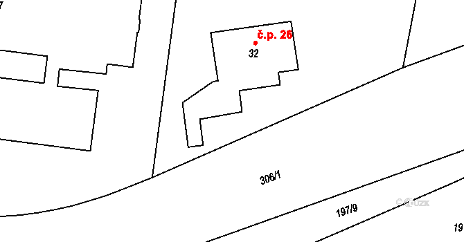 Horní Maršov 43071422 na parcele st. 125 v KÚ Temný Důl, Katastrální mapa