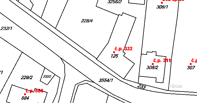 Lysice 46022422 na parcele st. 228/4 v KÚ Lysice, Katastrální mapa
