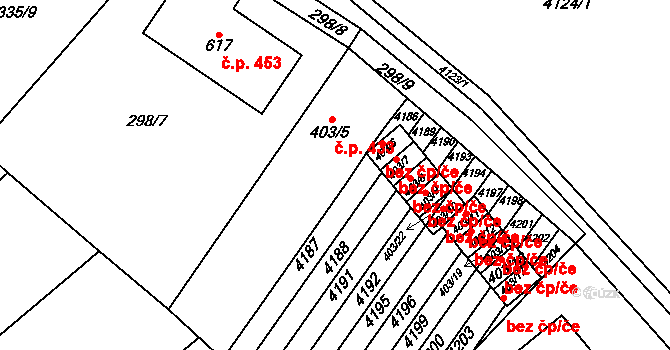 Boleradice 47318422 na parcele st. 403/6 v KÚ Boleradice, Katastrální mapa