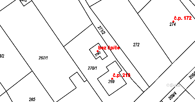 Fryšták 47735422 na parcele st. 270/2 v KÚ Horní Ves u Fryštáku, Katastrální mapa