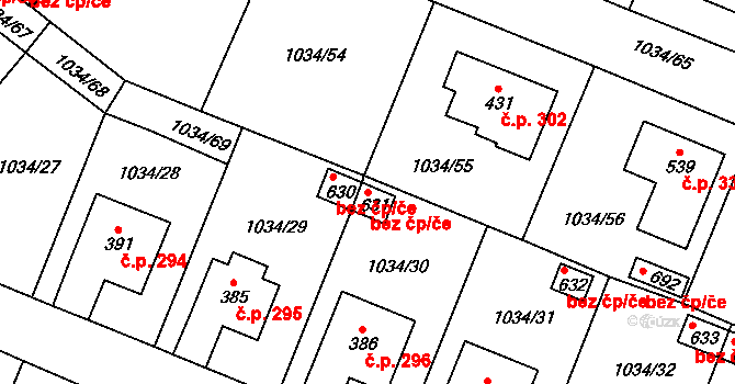 Jistebnice 88548422 na parcele st. 631 v KÚ Jistebnice, Katastrální mapa