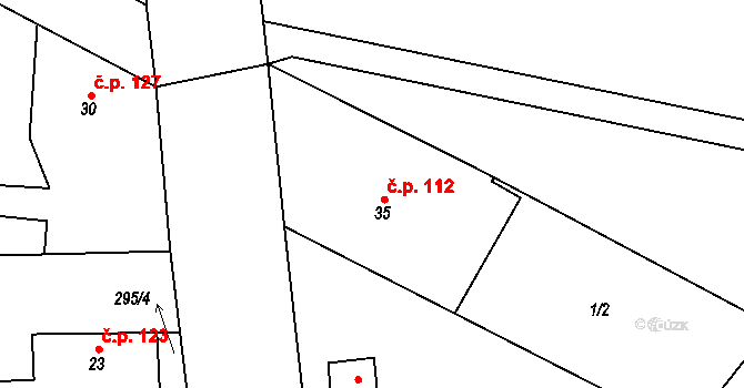Zhůř 112, Chocenice na parcele st. 35 v KÚ Zhůř, Katastrální mapa