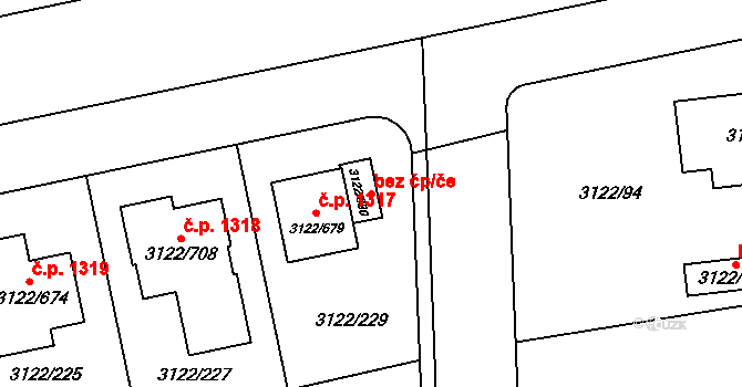 Pohořelice 92430422 na parcele st. 3122/680 v KÚ Pohořelice nad Jihlavou, Katastrální mapa