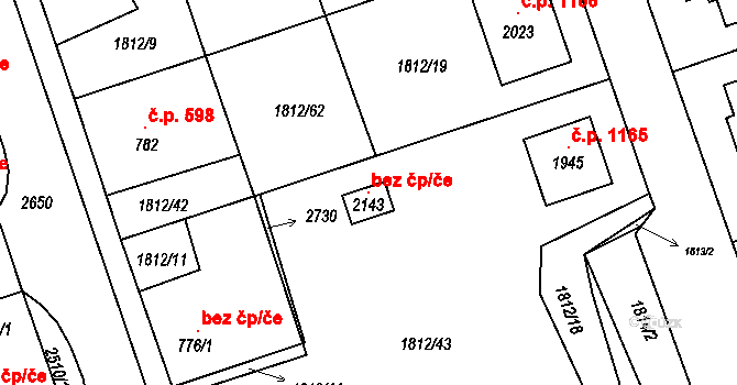Polná 100357423 na parcele st. 2143 v KÚ Polná, Katastrální mapa