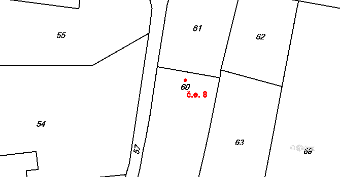Labutice 8, Suchdol na parcele st. 60 v KÚ Labutice, Katastrální mapa