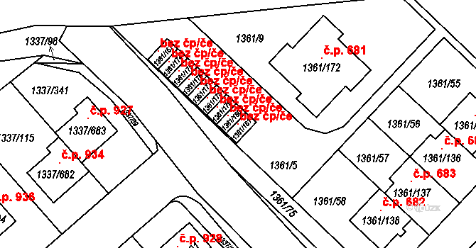 Praha 118317423 na parcele st. 1361/181 v KÚ Vinoř, Katastrální mapa