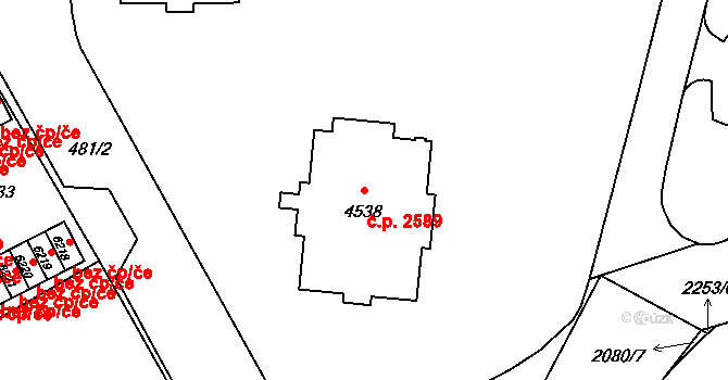 Šumperk 2589 na parcele st. 4538 v KÚ Šumperk, Katastrální mapa