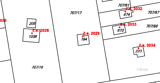 Skuheř 2029, Kamenice na parcele st. 194 v KÚ Těptín, Katastrální mapa