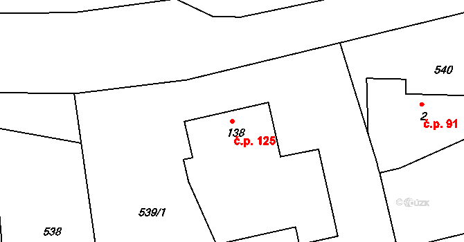 Arnoltice 125, Bulovka na parcele st. 138 v KÚ Arnoltice u Bulovky, Katastrální mapa