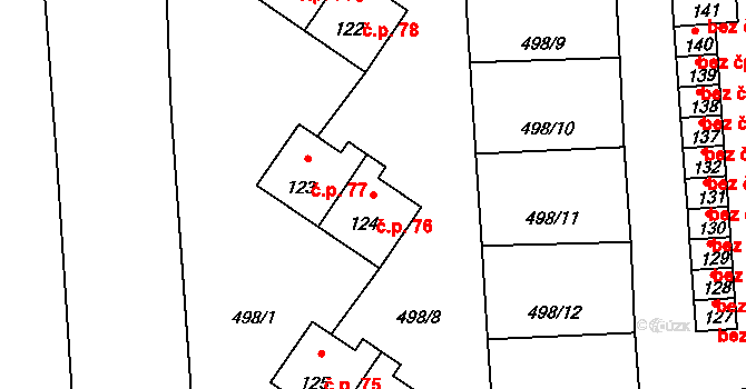 Ještětice 76, Solnice na parcele st. 124 v KÚ Ještětice, Katastrální mapa