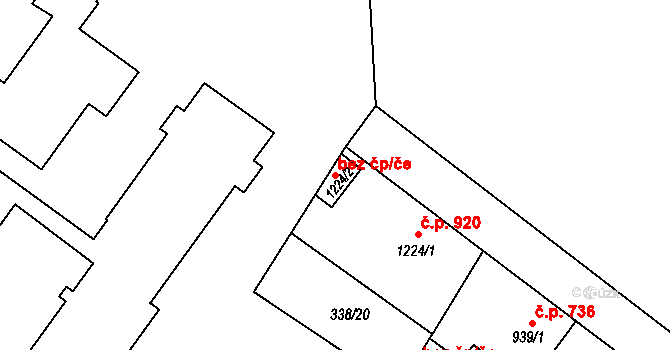 Přeštice 40904423 na parcele st. 1224/2 v KÚ Přeštice, Katastrální mapa