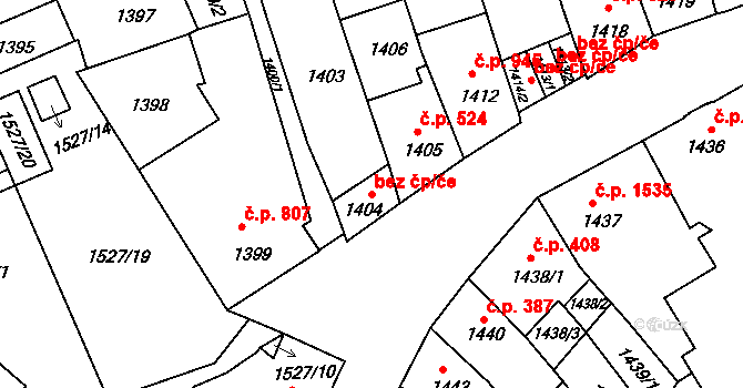 Litoměřice 41083423 na parcele st. 1404 v KÚ Litoměřice, Katastrální mapa