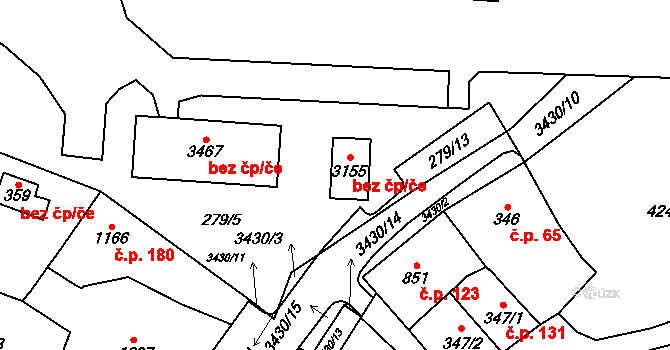 Klatovy 41216423 na parcele st. 3155 v KÚ Klatovy, Katastrální mapa