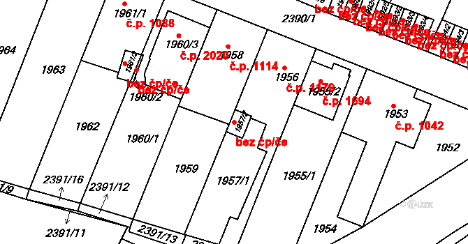 Teplice 42721423 na parcele st. 1957/2 v KÚ Teplice-Trnovany, Katastrální mapa