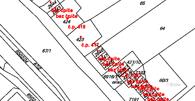 Kraslice 44358423 na parcele st. 2846 v KÚ Kraslice, Katastrální mapa