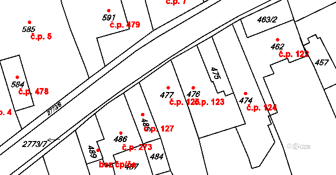 Kylešovice 126, Opava na parcele st. 477 v KÚ Kylešovice, Katastrální mapa
