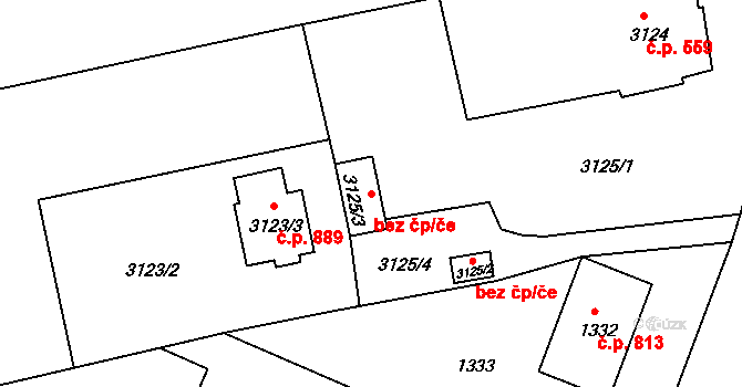 Příbor 44891423 na parcele st. 3125/3 v KÚ Příbor, Katastrální mapa