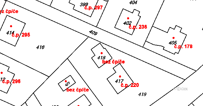 Hnojník 46453423 na parcele st. 418 v KÚ Hnojník, Katastrální mapa