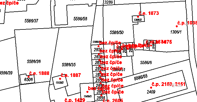 Žatec 48588423 na parcele st. 2850 v KÚ Žatec, Katastrální mapa