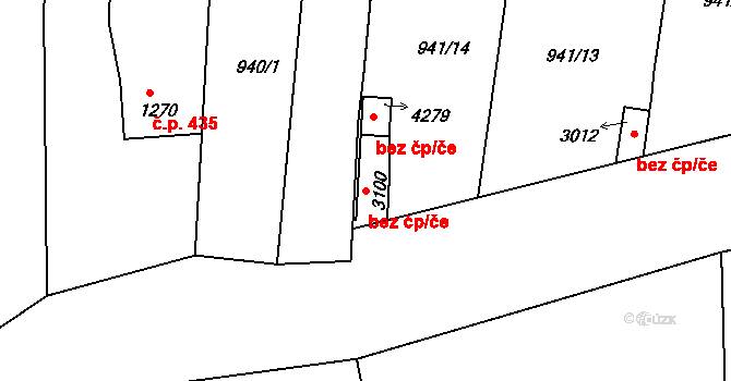 Rokycany 48600423 na parcele st. 3100 v KÚ Rokycany, Katastrální mapa