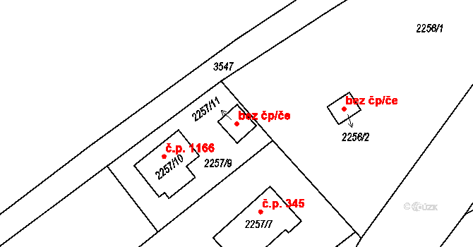 Brušperk 51191423 na parcele st. 2257/11 v KÚ Brušperk, Katastrální mapa