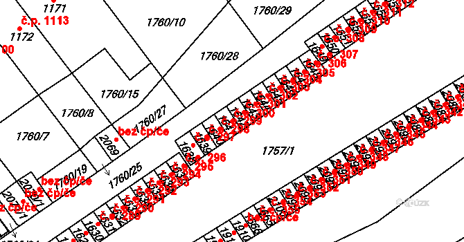 Hlinsko 300 na parcele st. 1641 v KÚ Hlinsko v Čechách, Katastrální mapa