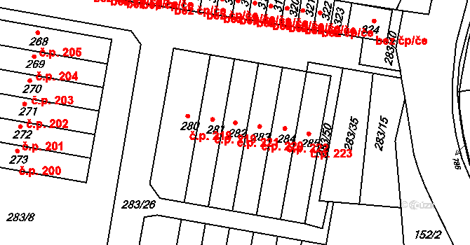 Malá Skalice 221, Česká Skalice na parcele st. 282 v KÚ Malá Skalice, Katastrální mapa