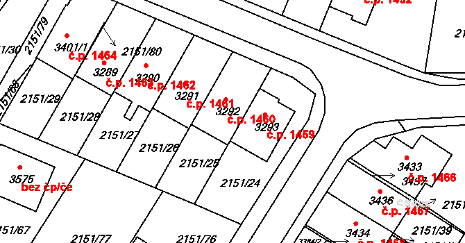 Humpolec 1460 na parcele st. 3292 v KÚ Humpolec, Katastrální mapa
